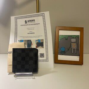 Authentic Louis Vuitton Damier Graphite Portefeiulle Marco Bifold Wallet